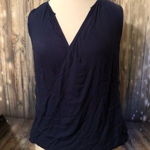 Ella Moss Tank Size Faux Wrap Crochet Navy NEW 118